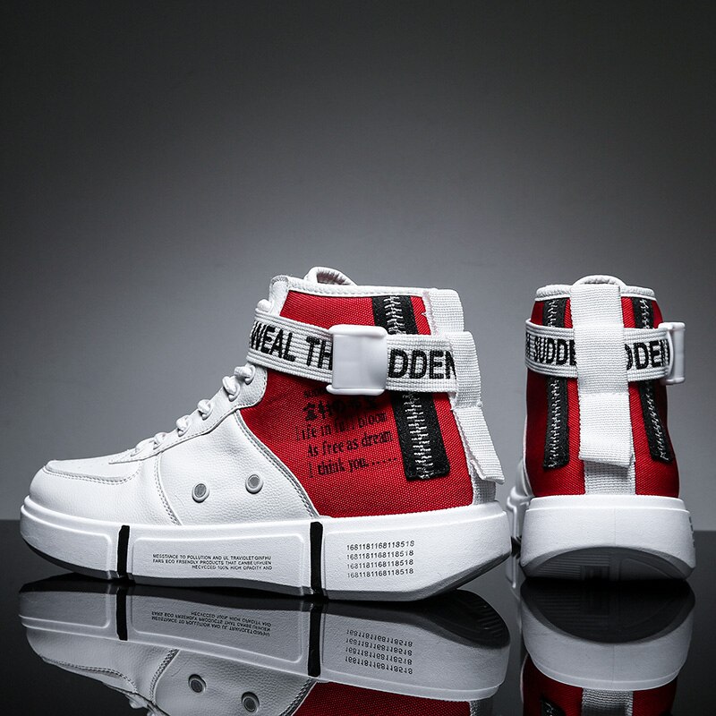 Herenschoenen winter heren casual schoenen hoge canvas schoenen heren veterschoenen platte schoenen martin boots casual schoenen van niet-leer 43