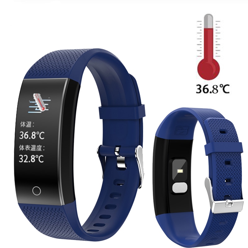Bluetooth  qw18t smartklocka ios/android herr dam vattentät smartklocka intelligent kroppstemperaturtest sportklocka pk  e66