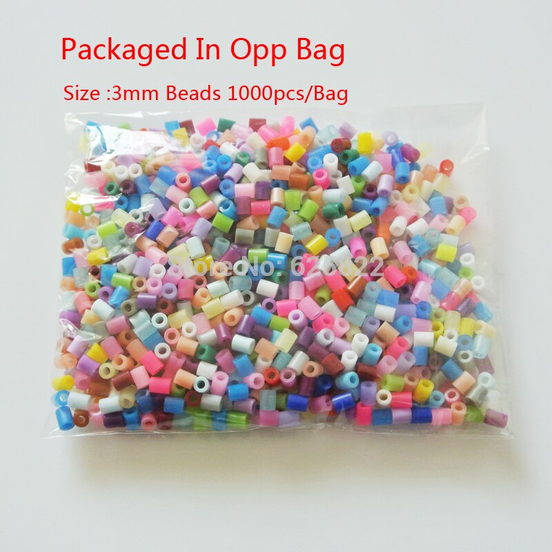 1000 Mixed Color 2.6mm/3mm/5mm Mini Hama Beads EVA Handmade Cartoons Material DIY Lover Fuse/Hama/Perler Beads Opp Bag