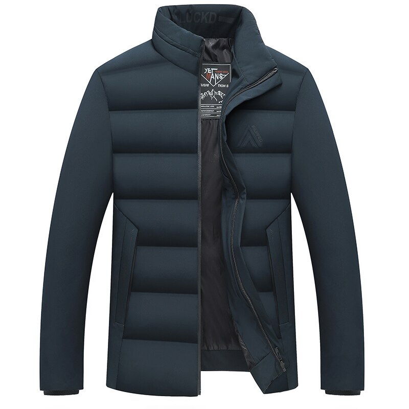hiver nouvelle décontracté matelassé veste hommes Parkas épais coupe-vent recadrée manteaux hommes vêtements: Bleu / XXXL