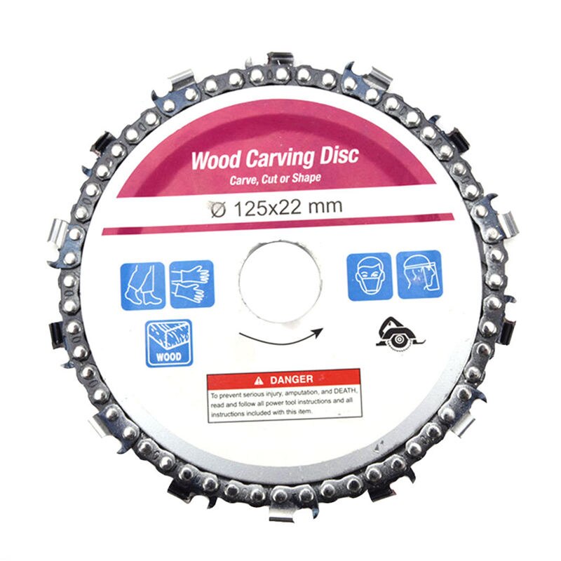 GTBL 5 Inch Grinder Chain Disc 22Mm 14 Teeth Wood Carving Disc For Woodworking Chain Plate