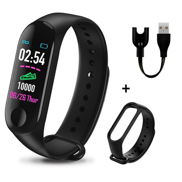 M3 Plus Smart Polsband Smart Armband Fitness Tracker M3plus Smart Band Hartslag Activiteit Armband Sport Smart Horloge Band: Blauw