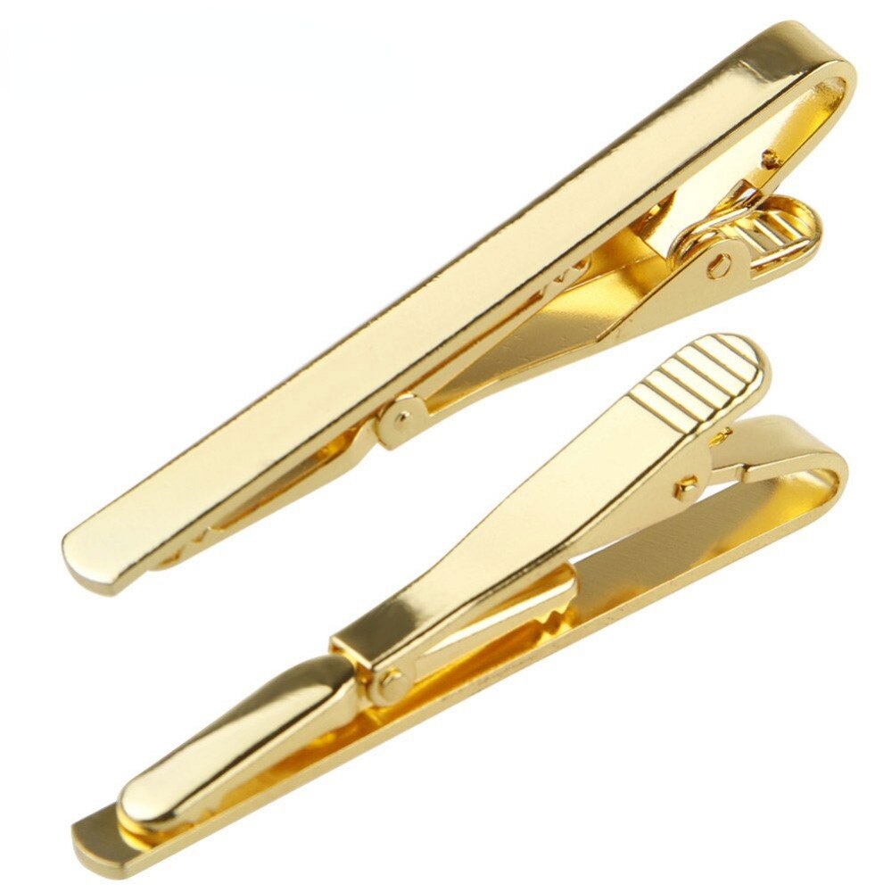 Broche de Metal para corbata para hombre, pasador de acero inoxidable para negocios, color dorado y plateado