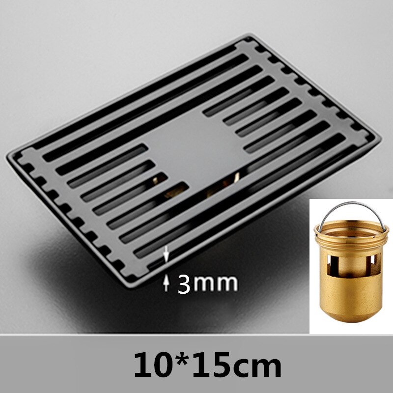 Thickened Stainless Steel Floor Drain Solid Large Displacement Strip Bathroom Hotel Rectangular Floor Drain: deep water A