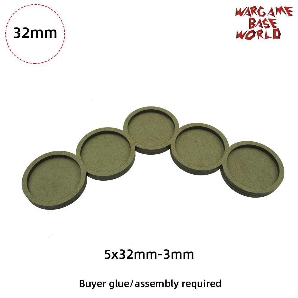 Wargame Base World - Round 32mm Movement Tray -: A-32mm-5bases-3