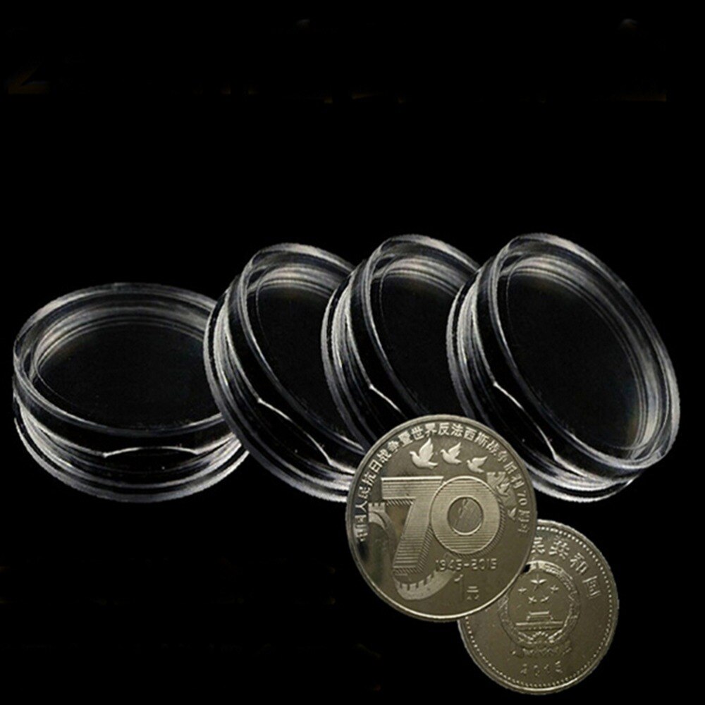 10Pcs/pack Clear Transparent Color Coin Box Boxed Coin Capsules Coin Case 10X 25mm