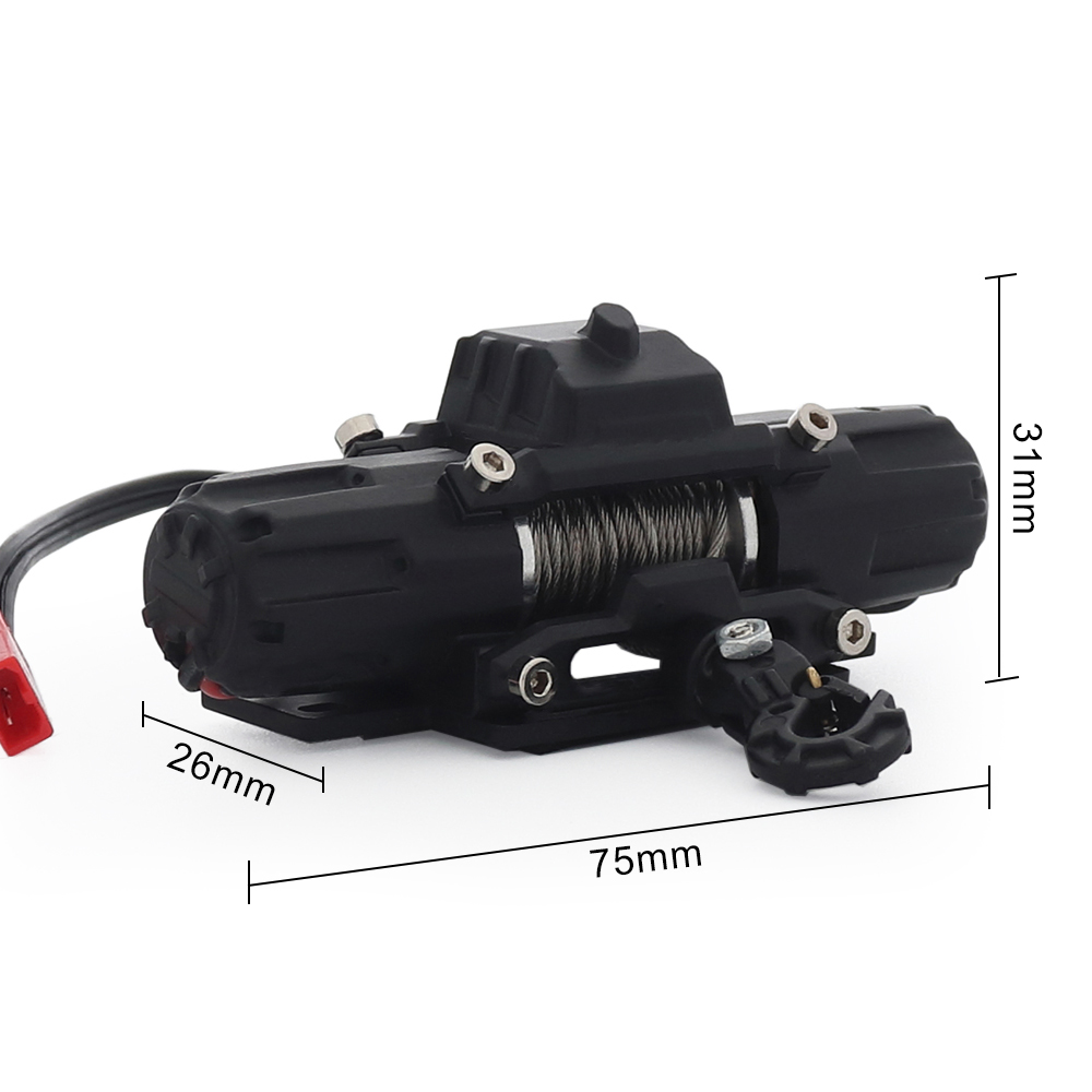 Cabrestante eléctrico de Metal para coche teledirigido, sistema de control remoto inalámbrico para 1/8, 1/10, TRX4, Axial, SCX10, D90, CC01, AXI03007
