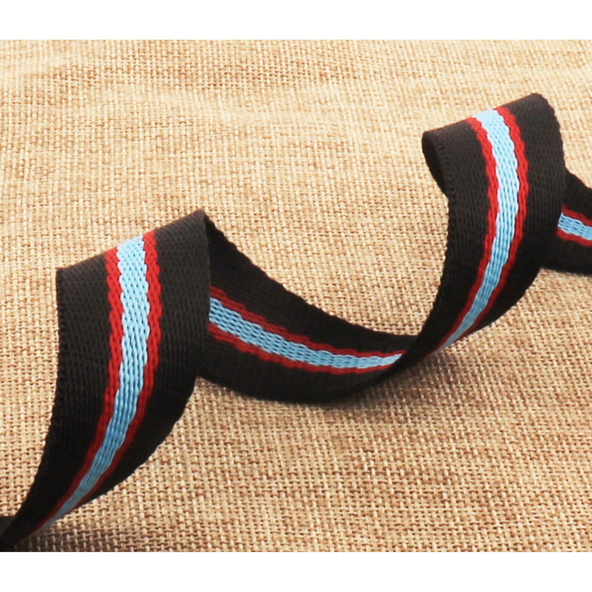 1 "czarny czerwony niebieski pasek miękki pas parciany brelok poliester brelok smycz uchwyt 25mm pasek torby taśmój