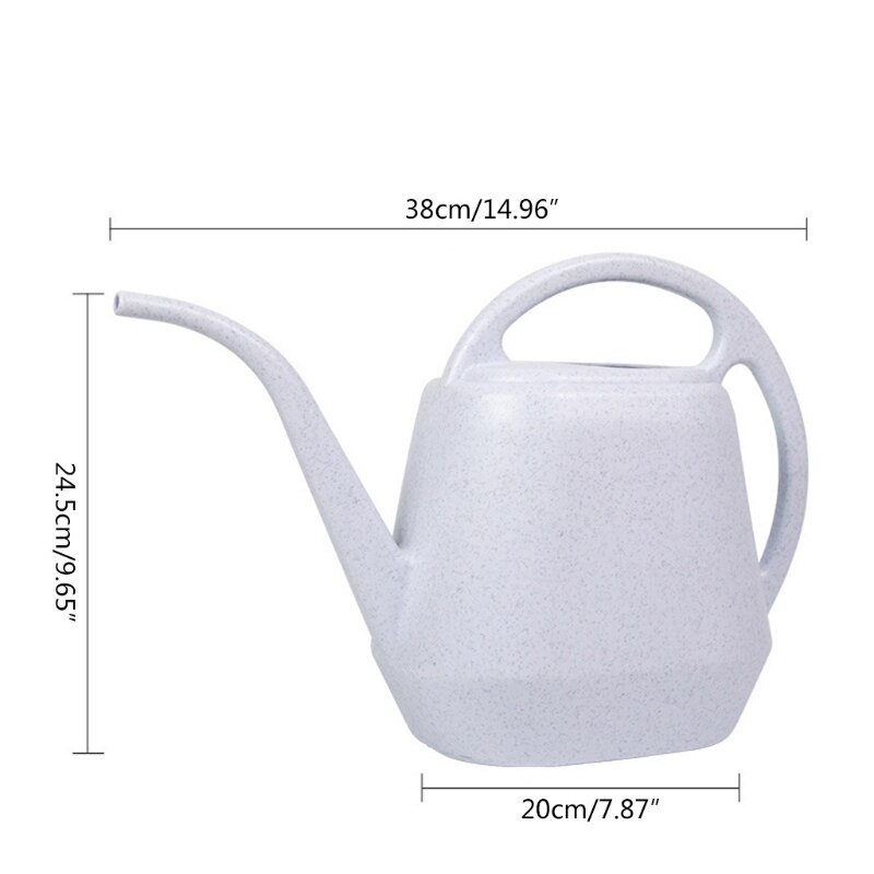 Regadera de gran capacidad de 4L, hervidor de Caño largo para plantas de jardín interior y exterior, bonsái suculento de flores: Blanco