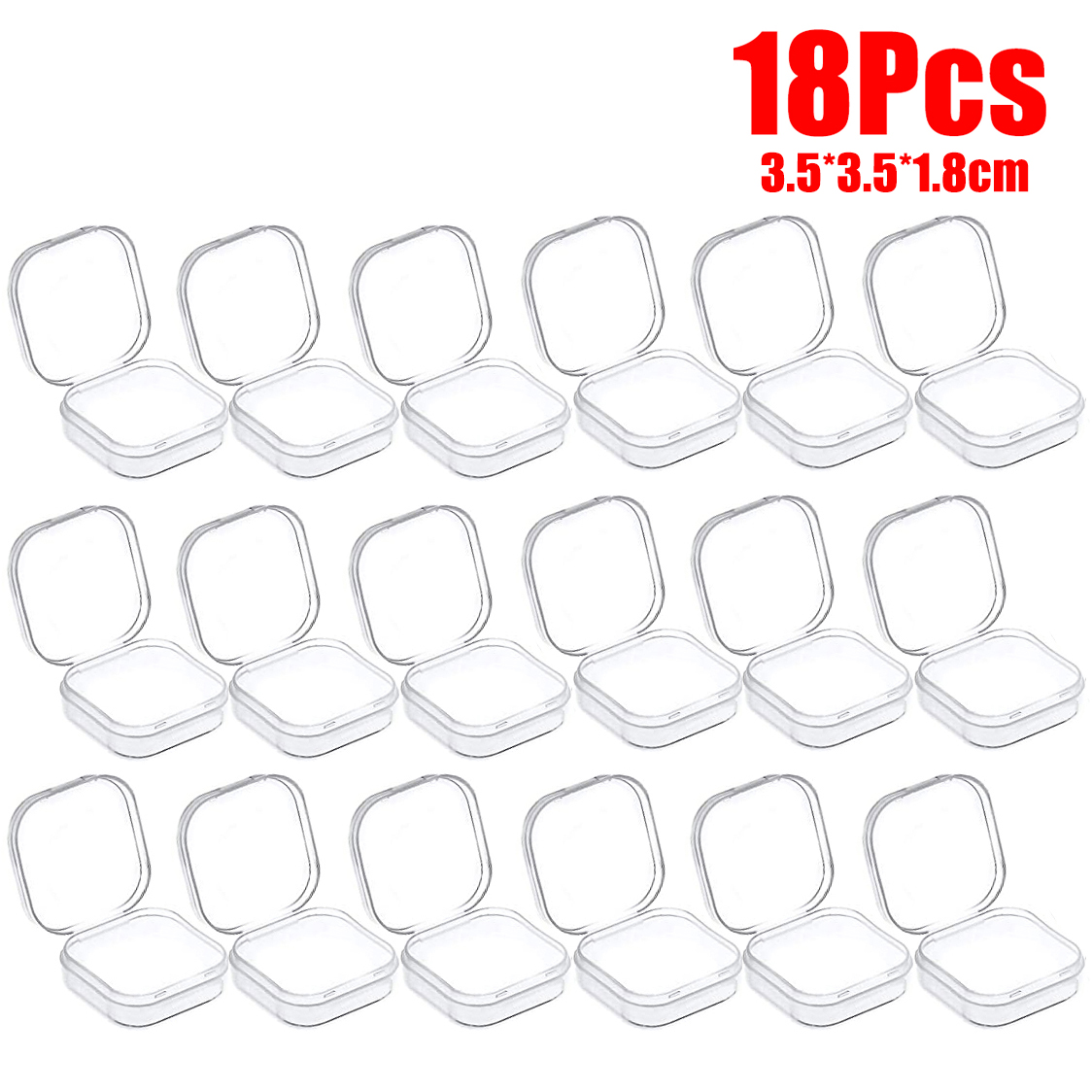 Mini contenedores transparentes de 6-48 Uds., caja de almacenamiento de cuentas cuadradas de plástico para cuentas, joyería, manualidades, juego de mesa, organización de piezas al por mayor: Morado