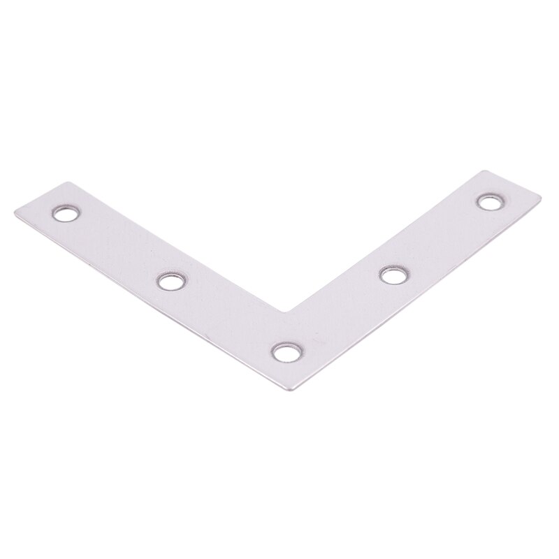 12pcs Angle Plate Corner Brace Flat L Shape Repair Bracket 80x80mm Silver