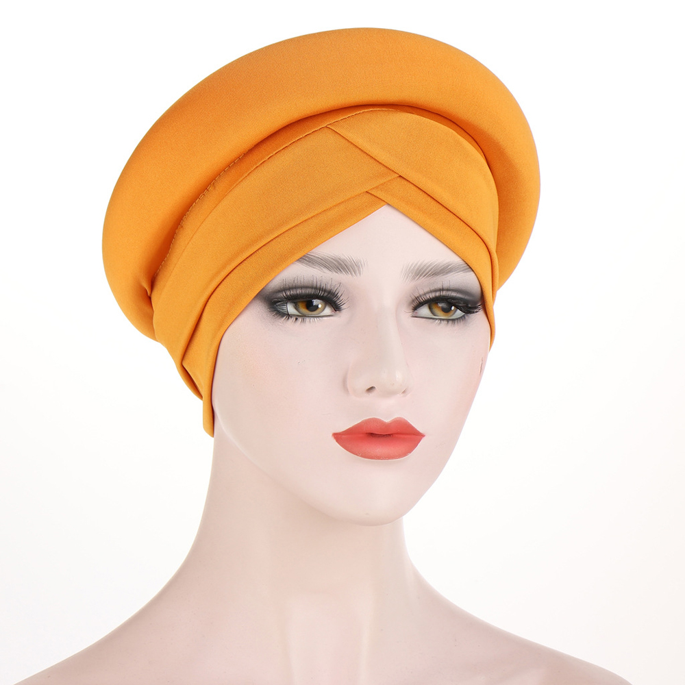 Vrouwen Elastische Doek Hoofd Cap Moslim Sjaal Cap Hoed Vrouwen \ 'S Hijaabs Tulband Dames Haaraccessoires Hoofddoek Islamitische Arabische caps: 07 Yellow