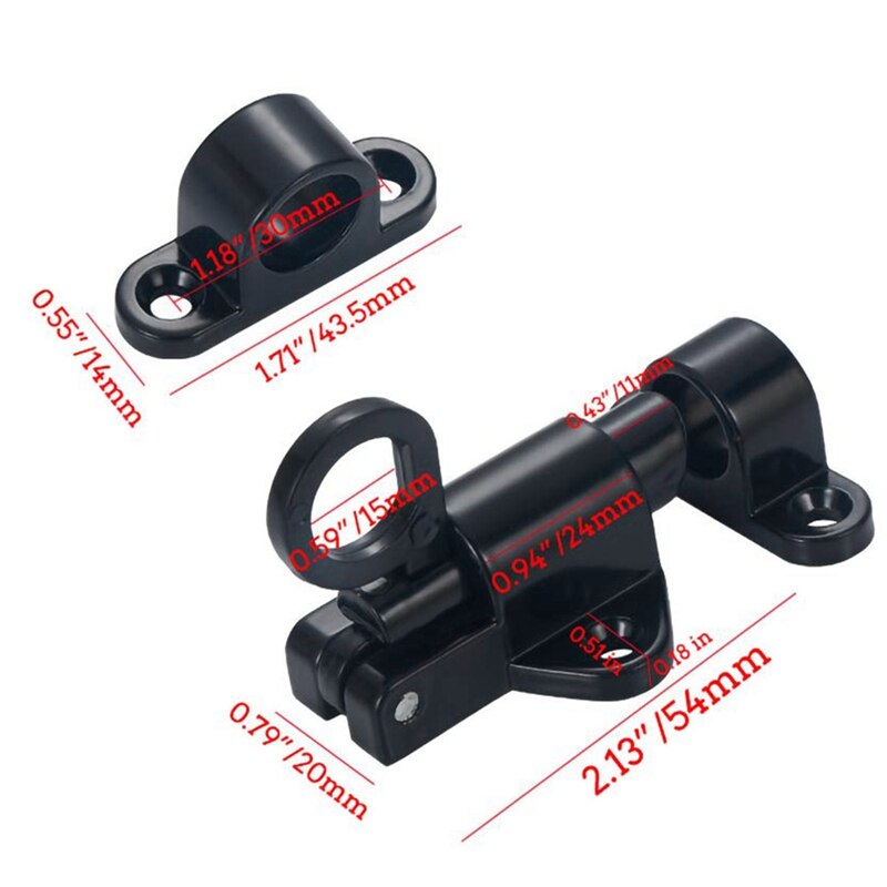 ! Aluminum Alloy Security Automatic Window Gate Lock Spring Bounce Door Bolt Latch, Black