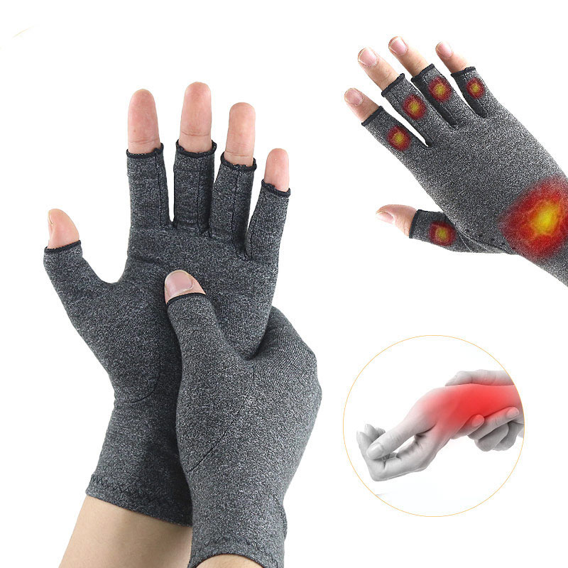 Beskyttelseshandsker gigt ledsmerter sundhedspleje halvfinger gigt handsker mænd kvinder terapi kompressionshandsker