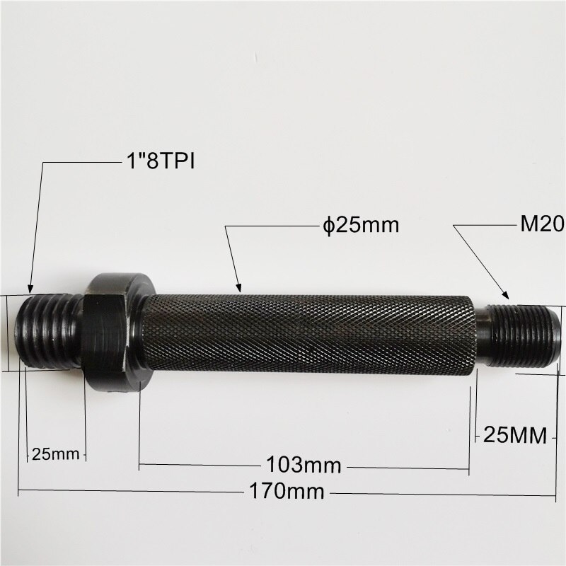 Broche M25/ 1 "8TPI pour tour à bois connecter le mandrin