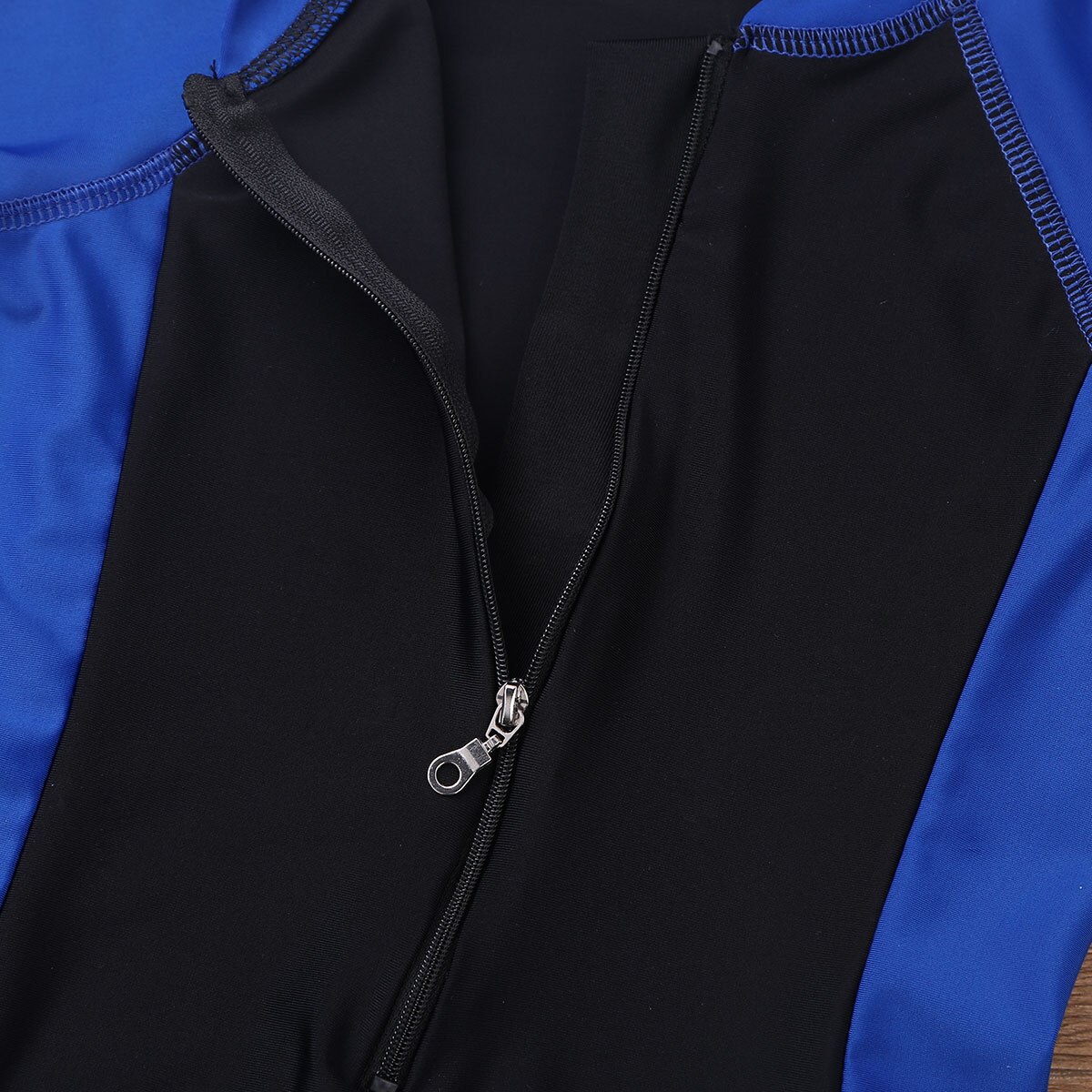 Maiô de verão para meninos e meninas, roupa de banho de uma peça com zíper frontal de mangas curtas para praia