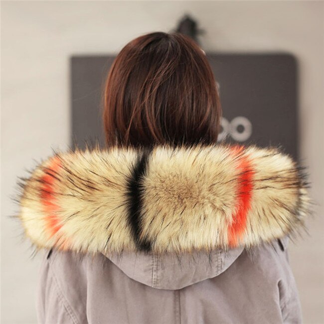 13 kleur Pluizige Faux Vos Konijnenbont Sjaals Vrouwen Winter Jas Kraag Warme Shaggy Bont Sjaal Elegante Afneembare Bontmuts kraag