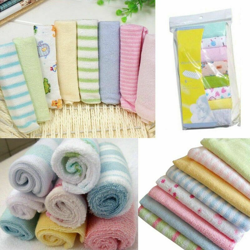 Pudcoco 8 pçs bebê menino menina toalha conjunto toalha toalha de banho toalha de alimentação limpeza babadores saliva bandana crianças acessórios
