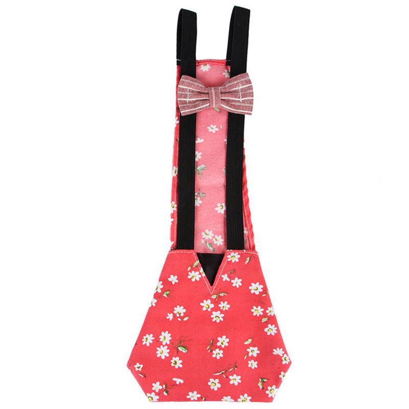 Adjustable Cotton Cloth Diaper Washable Bowknot Clothes for Farm Pet Goose Duck Chicken Poultry: red / L