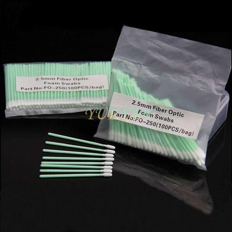 100PCS/bag 2.5mm/1.25mm fiber optic cleaning Sticks rod with SC FC LC ST MU Fiber Optic Clean cotton swabs