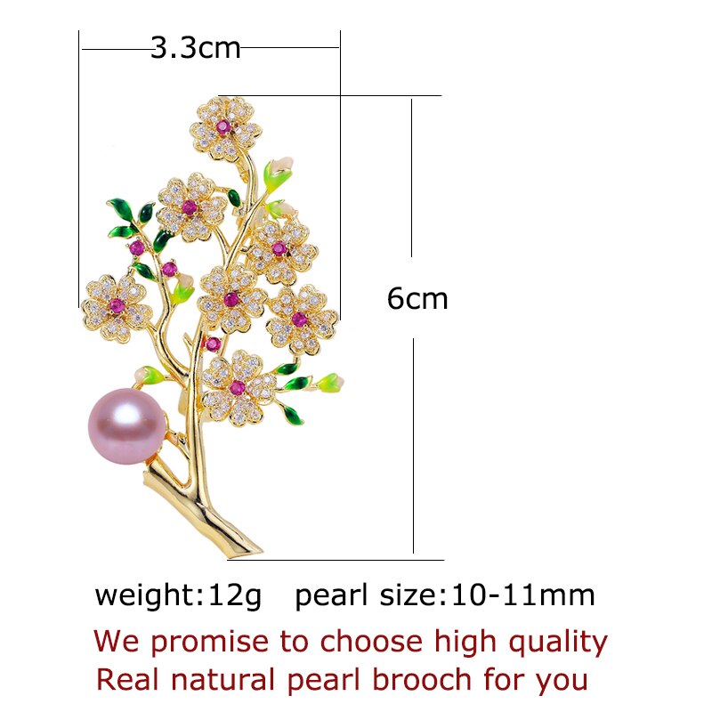 SHDIYAYUN Perle Brosche Für Frauen Plum Blossom Broschen Pins Natürliche Süßwasser Perle Edlen Schmuck Zubehör High grade Schmuck