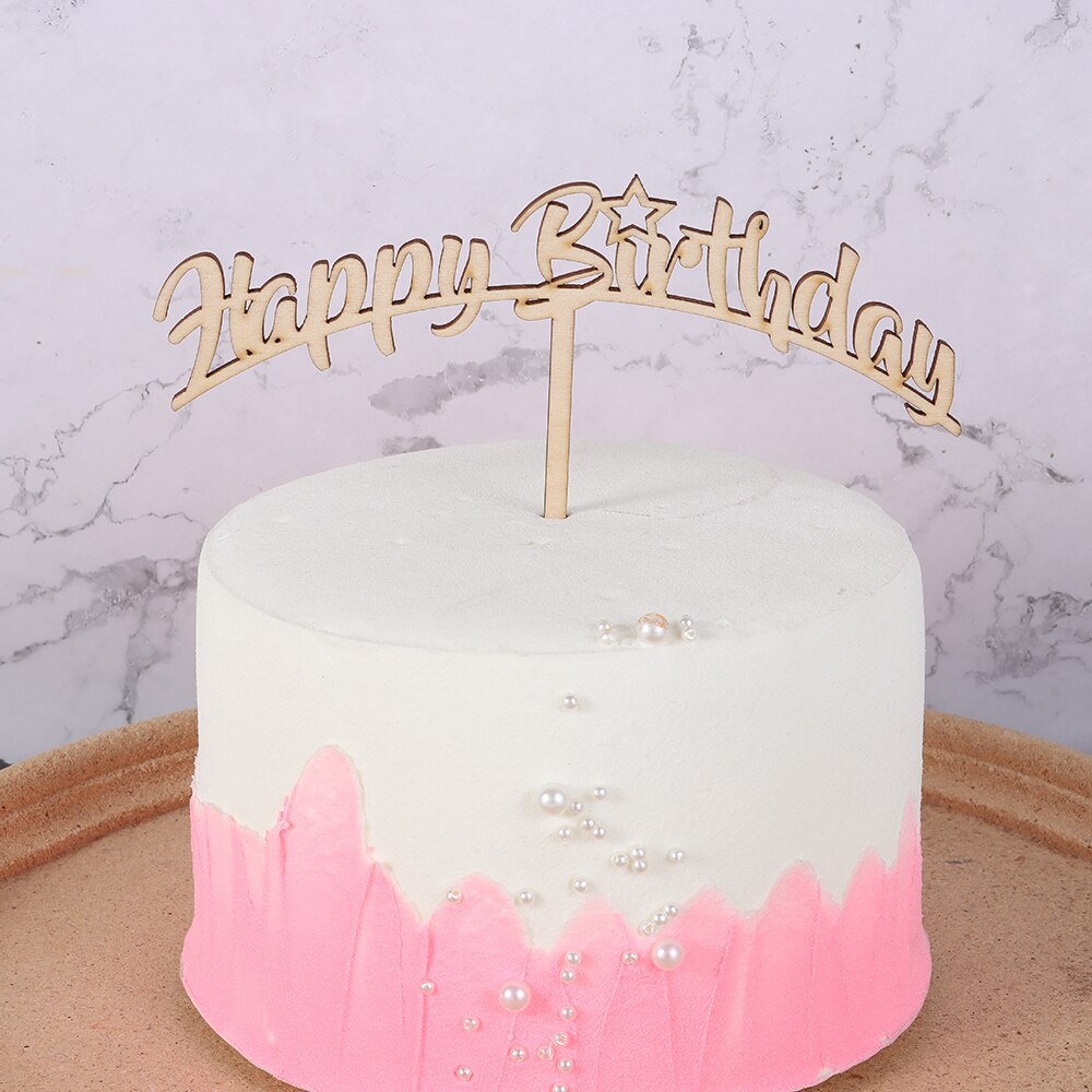 Puinen kakku silinteri hyvää syntymäpäivää vintage kakku koristeet suosii tarvikkeet maalaismainen häät kihlautumiskakku työkaluja