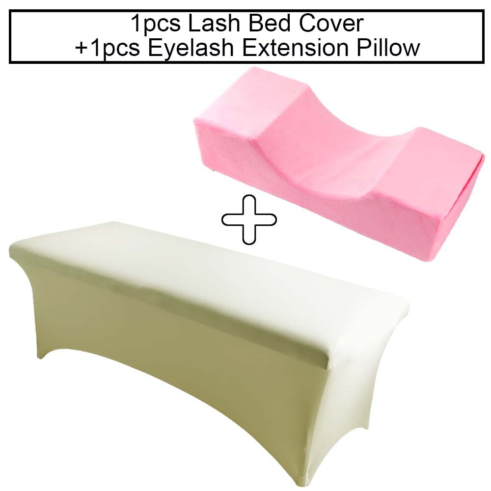 Neck Lash Pillow Eyelash Extension Bed Cover Sheets Grafting Lashes Eyelashes Extension Memory Foam Beauty Salon Makeup Tools: Pink set 3