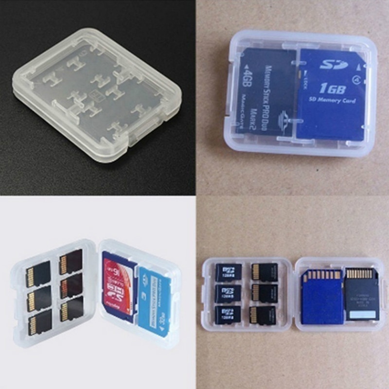 Plastic Sd-kaart Doos Draagbare Opslag SD Opbergdoos Card Organizer Transparante Memory Card Case