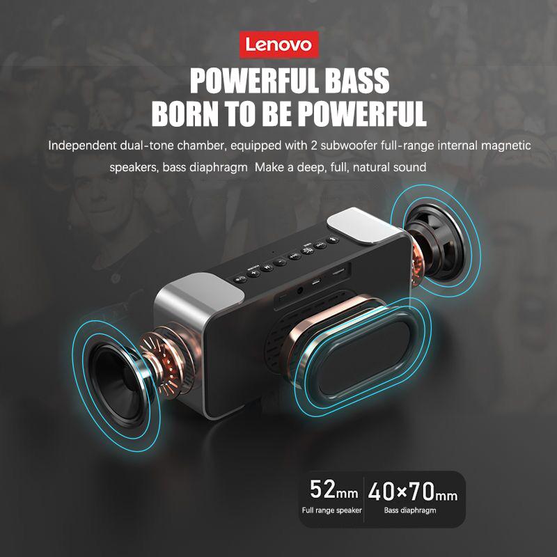 Voor Lenovo L022 Bluetooth-Compatibel Speaker Super Subwoofer Multi-Functionele Mini Kleine Audio Wekker Voor Outdoor