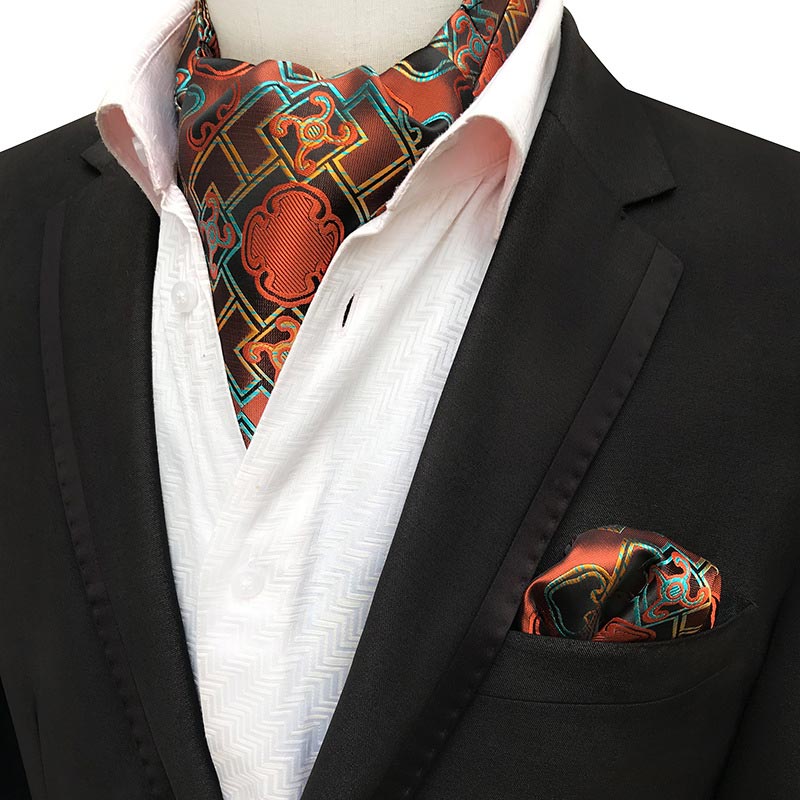 Lujosa corbata de seda Ascot de lujo para hombre, corbata para hombre, pañuelo para hacer corbatas, juegos de Cachemira Floral, bolsillo cuadrado, corbata para de boda: SMT-LJT01-21