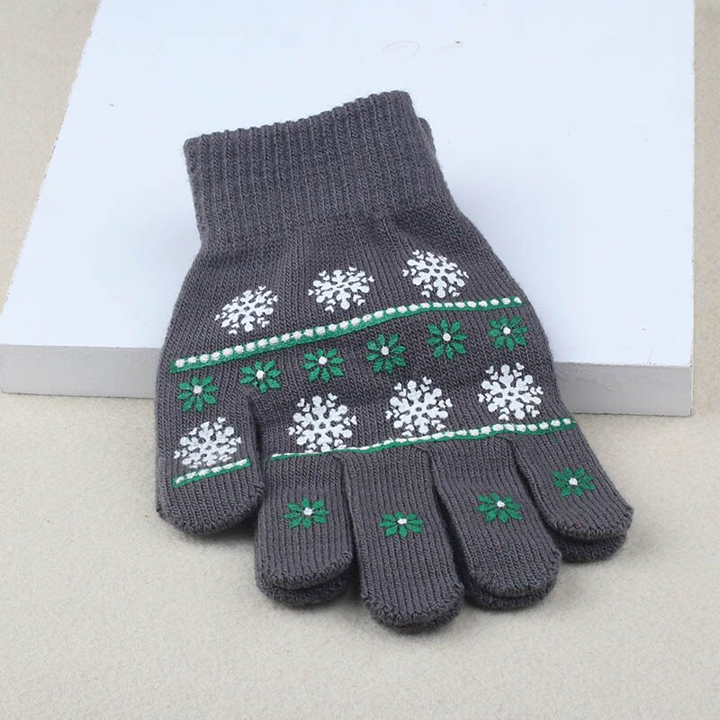 Winter Warm Gloves Children Knitted Stretch Mittens Boys Solid Girls Full Finger Christmas man Glove Knitted