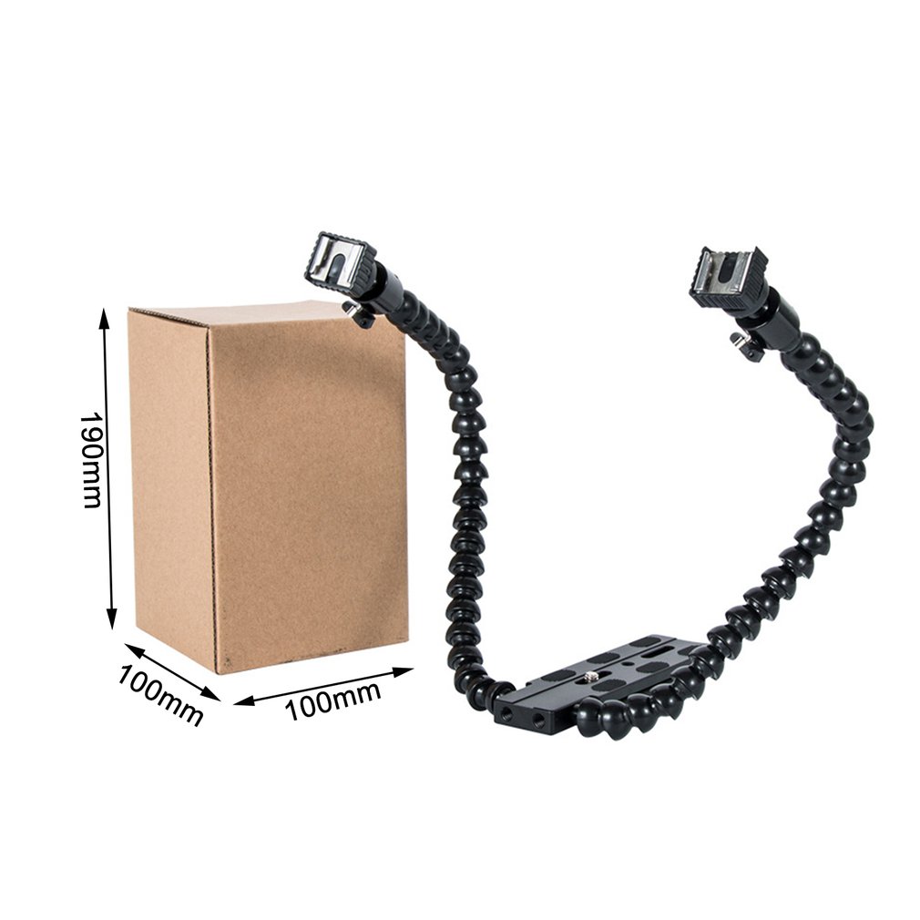 Universal Dual Twin Arm Flexible Camera Flash Bracket Mount Holder Aluminum Alloy Adjustble Flash Bracket