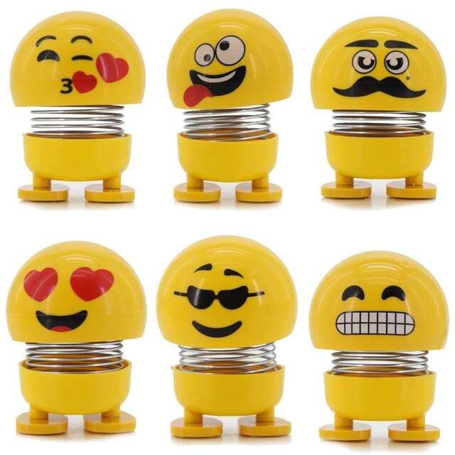 Cabezas de Hoppy Zıpp cabeza Nodding Emoji Torpedo ornamento 6 uds 350556818