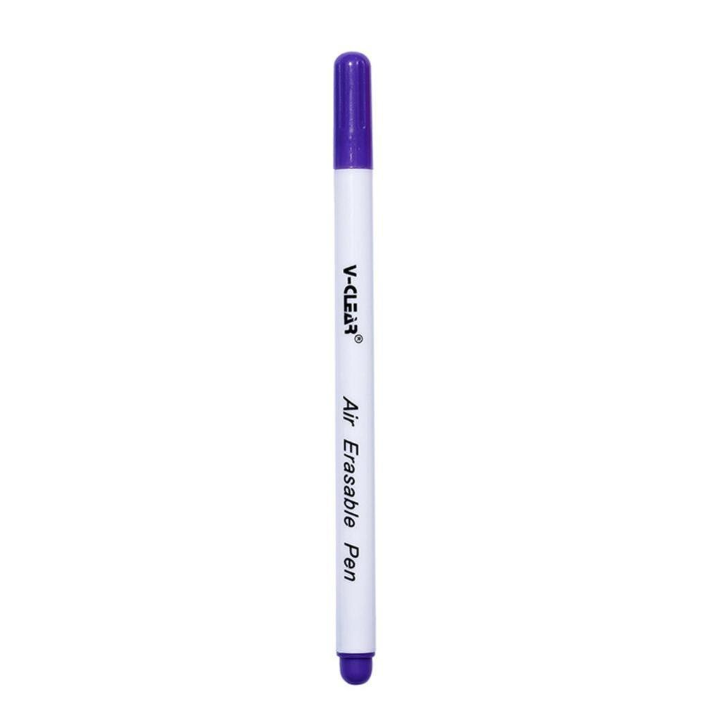 1pc sletbar markør vandopløselig pen enkelt hoved vask sletbar diy stof tøj penne forsvindende blæk pen: Lilla