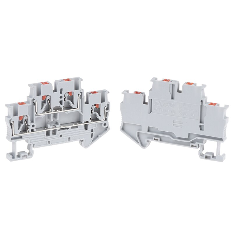 5pcs Terminal Block PTTB-2.5 Electrical Wiring Connectors Double Layer Spring Connection Conductors Terminal strips