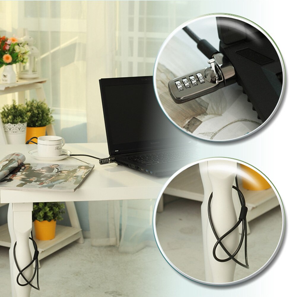 Password Security Anti Theft Bold LCD Monitor Office Travel Computer Lengthen 360 Degree Rotation Home Practical Notebook Lock