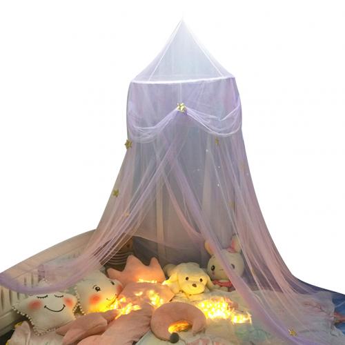 Étoile papillon Tulle enfants bébé lit dôme Polyester maille tissu lit auvent rideau suspendu moustiquaire tente chambre décoration: Purple