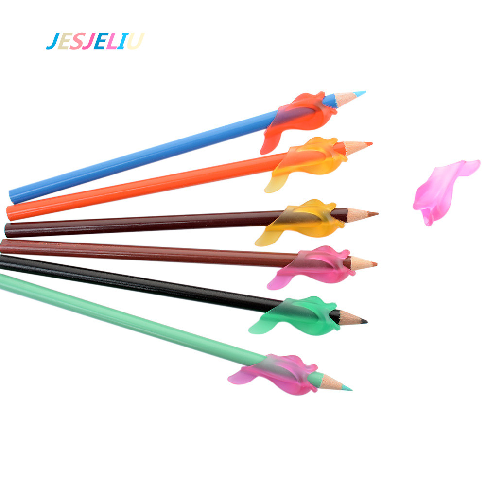 10Pcs/Set Kids Fish Pen Pencil Holder Writing Grip Posture Device Correction Tools Useful Topper For Kids Student