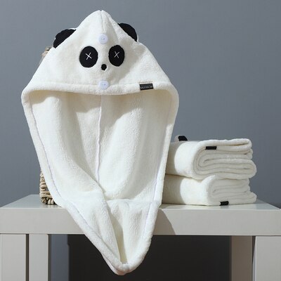 Hair Towel Wrap Turban Microfiber Drying Bath Shower Head Towel with Buttons, Quick Magic Dryer, Dry Hair Hat, Wrapped Bath Cap: 4