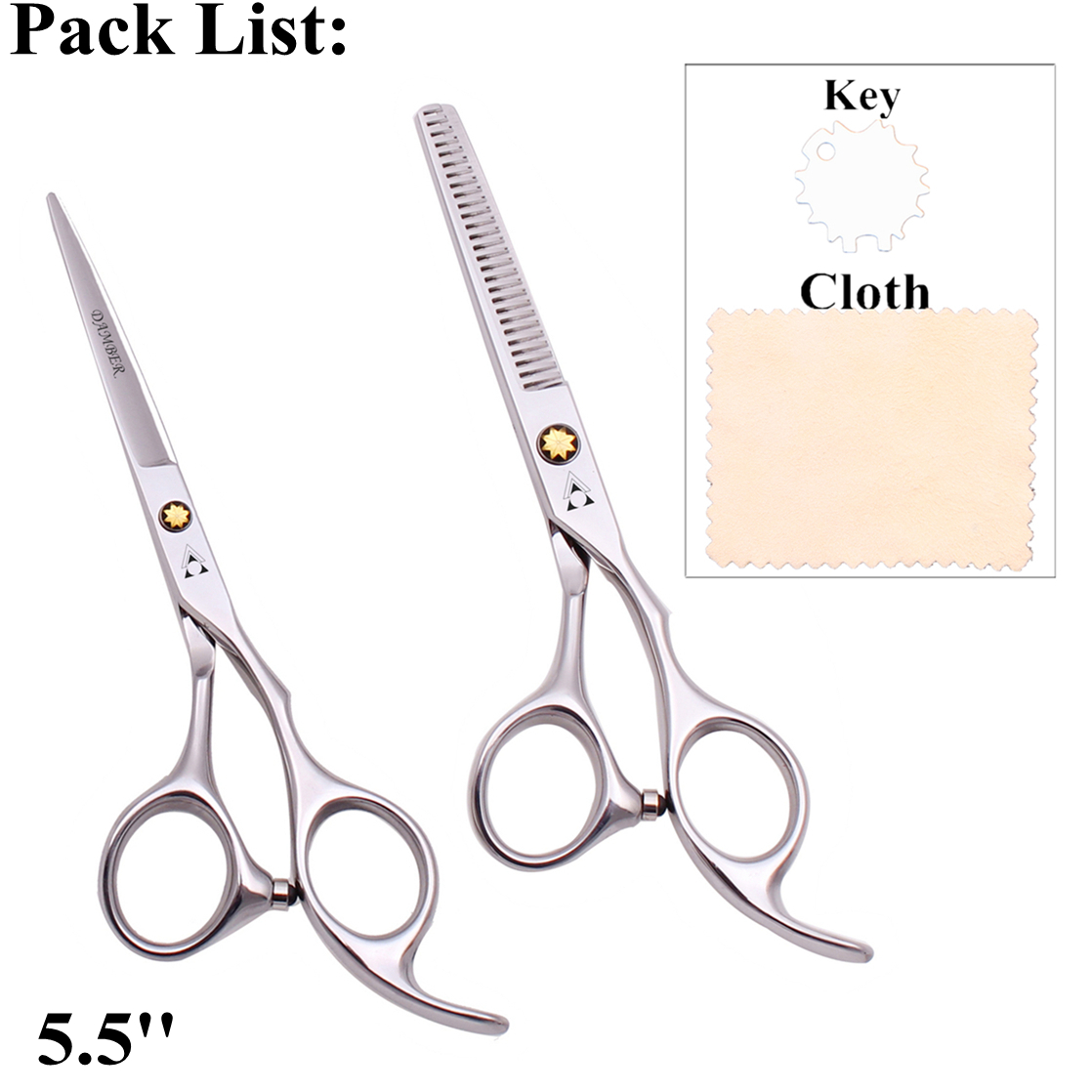 Tijeras para el cabello 5,5 6,0, tijeras profesionales de peluquería, juego de tijeras de peluquero para adelgazar, tijeras para cortar cabello 440C Japón acero 888 #: Plata