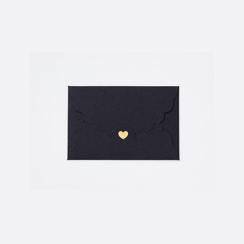 5PC Small Gold Stamp Love Envelop Pearl Craft Cardboard Paper Bank Card VIP Membership Invitation Letter Holder Stationery: D Black 5PC