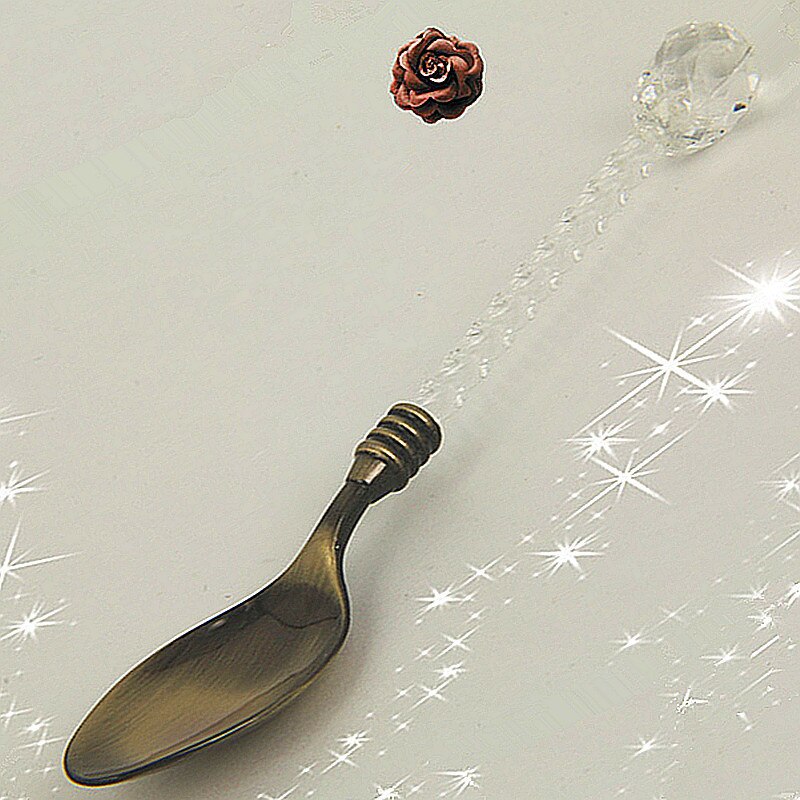 1PC estilo real clásico Cristal Tallado café cubertería, cuchara de postre cuchara para té o café pastel cuchara de postre