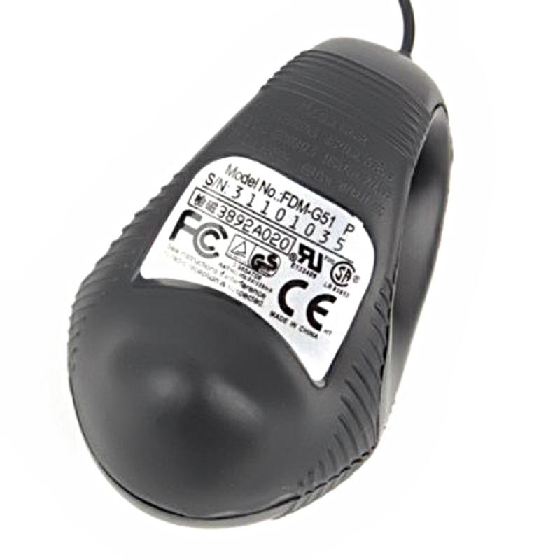 Portable Finger Handheld 4D USB Powered Mini Trackball Mouse (Black)