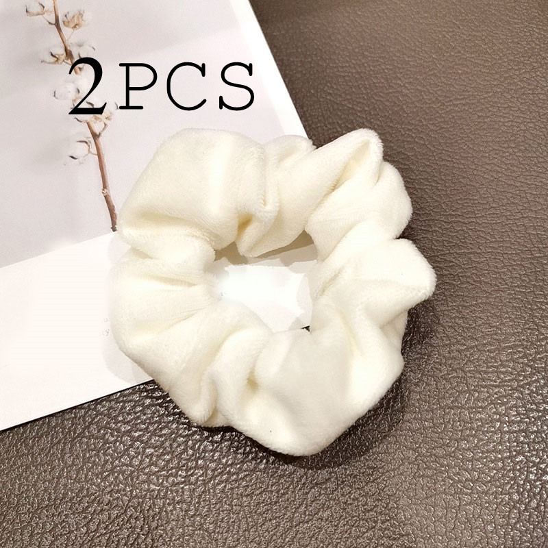 Warm Soft Hair Scrunchies Furry Elastic Hair Band Women Girls Ponytail Holder Hair Rubber Band Hair Ties Hair Accessories: B3-2PCS