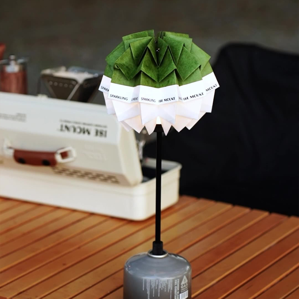 Pantalla de lámpara de papel de piña con cuerda ajustable, pantalla de luz para acampar al aire libre, pantalla plegable para acampar y hacer senderismo