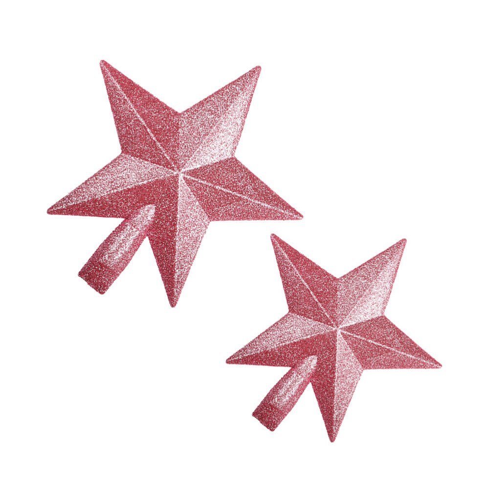 2 Stuks Kerstboom Decoratie Ster Ornament Glittering Star Topper Treetop (15Cm En 20Cm)