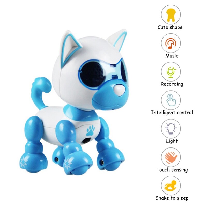 Robot chien jouets, chien de compagnie électronique interactif Robot jouet chien promenades, aboie, répond au toucher, enfants chien jouets