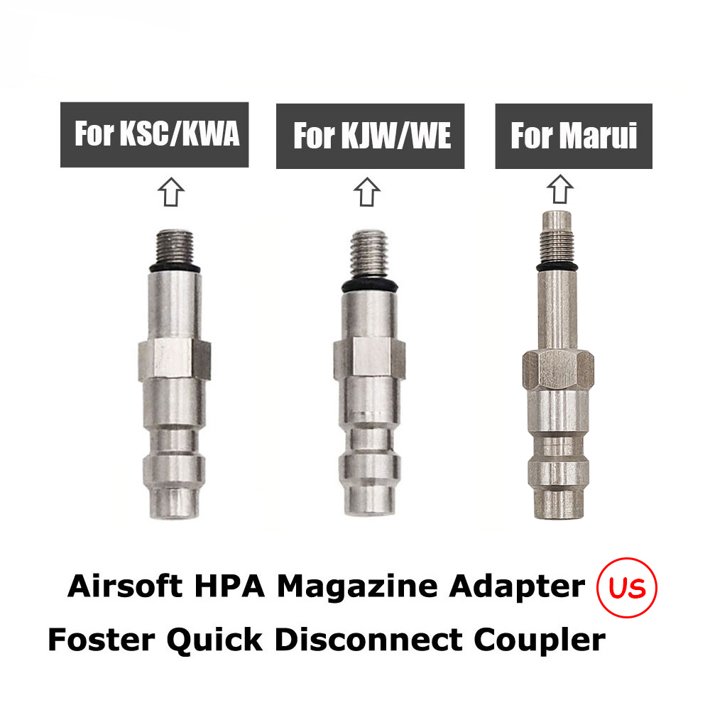 Adattatore per valvola per rubinetti per caricatore HPA Sonda di ricerca maschio Accoppiatore a disconnessione rapida (versione USA) Per KSC/KWA,KJW/WE,Marui,VFC