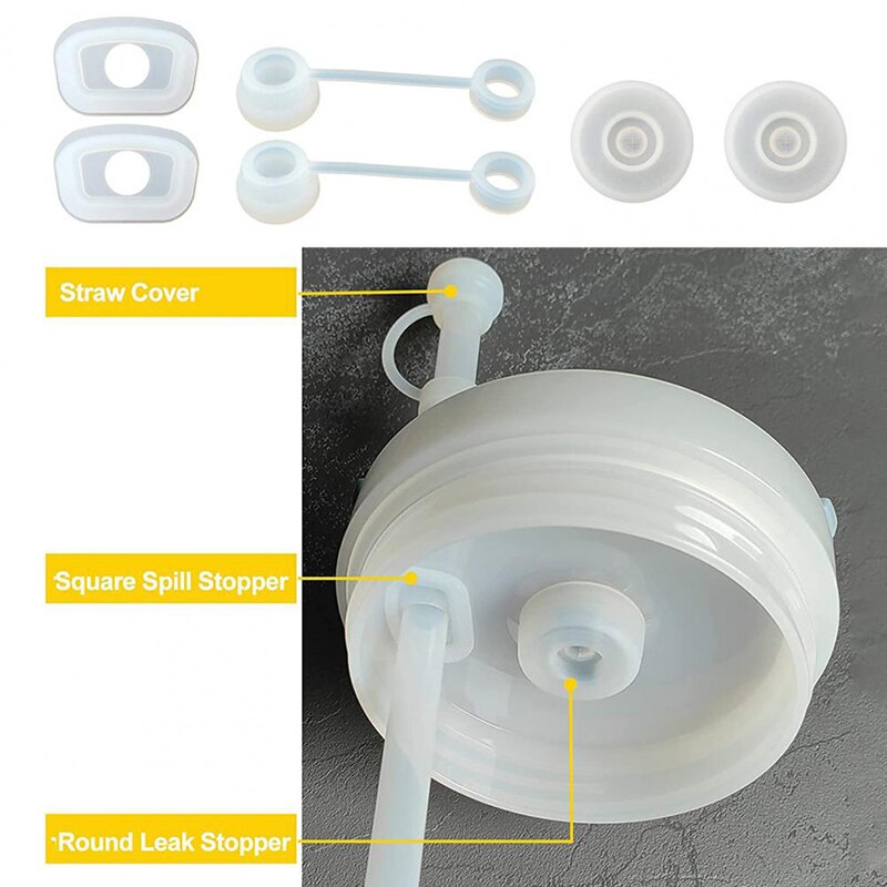 1Set Straw Cover Spill Stopper Compatible With Stanley Cup 40OZ 30OZ Quencher 1.0 Leak Stopper For Stanley Tumbler Accessories
