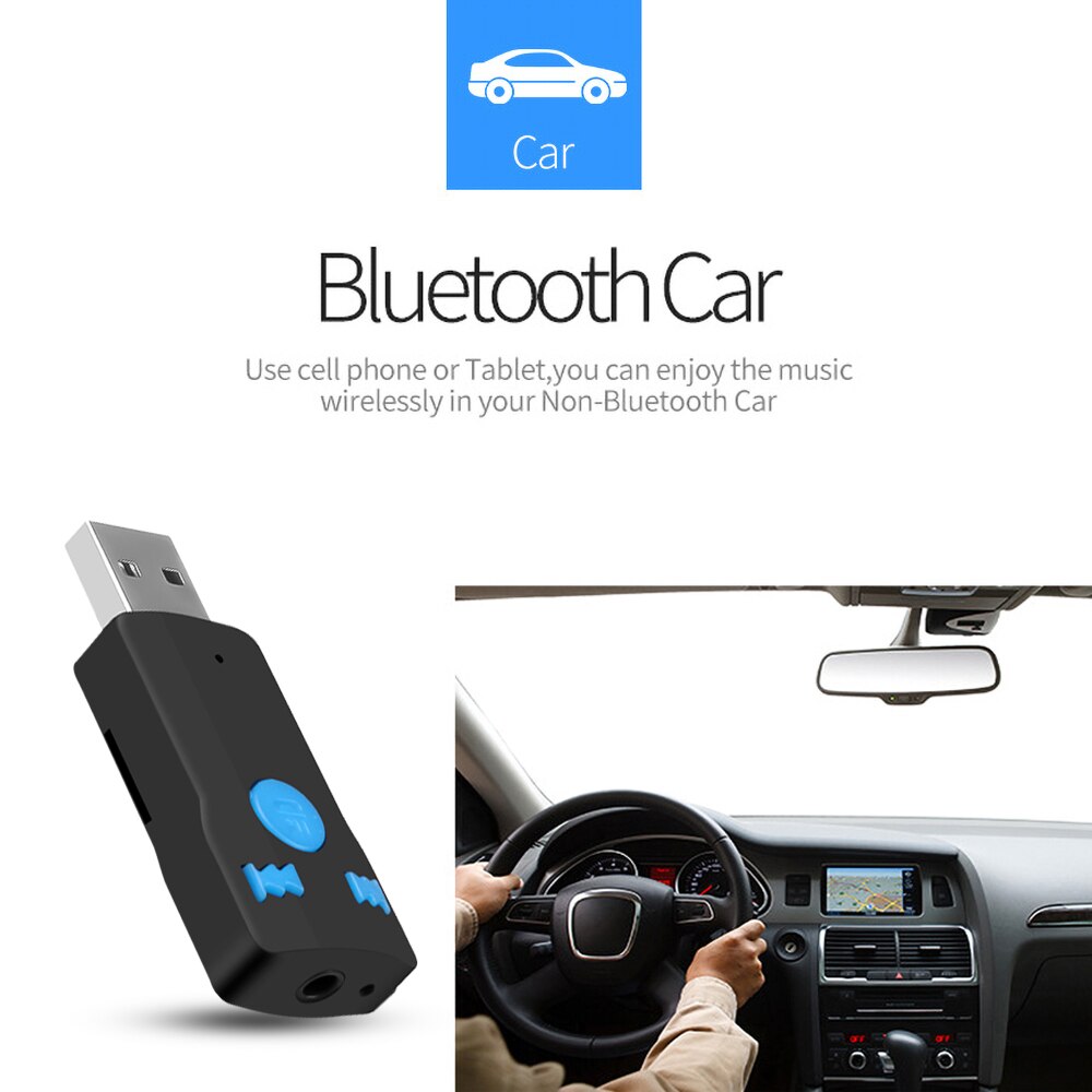 Kebidu Draadloze Auto Bluetooth Ontvanger Usb Adapter Aux 3.5 Mm Jack Dongle Handsfree Voor Auto Call Bluetooth Auto Muziek Ontvanger